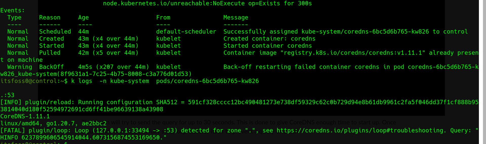 CoreDNS Failing