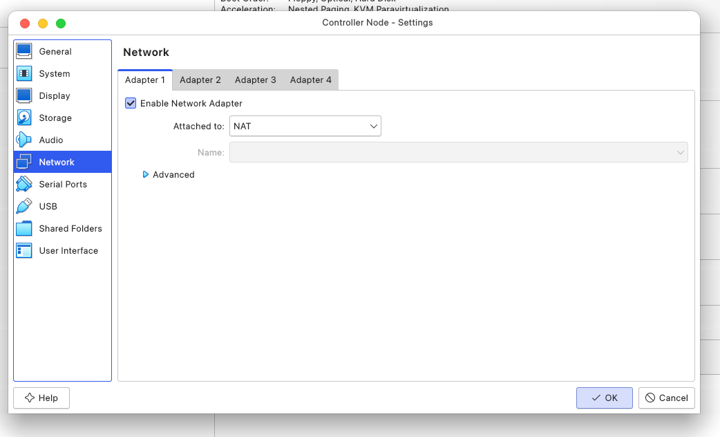 NAT interface attached on the VM